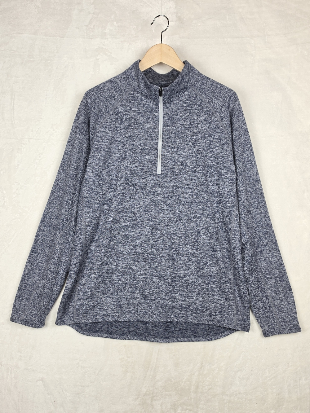 Peter Millar Crown Sport 1/4 Zip Pullover Mens L Heather Blue UPF 50 Golf